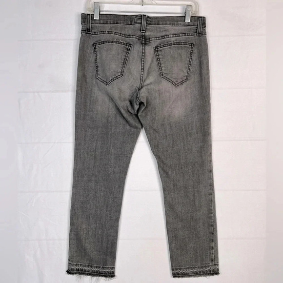 Current Elliott Gray Straight Leg Cropped Jeans Size 26 8.25” Rise - Picture 3 of 16